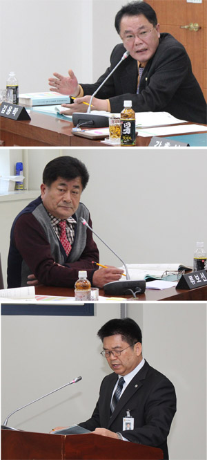김용락, 류보선 의원, 안교도 기획전략실장(위에서부터)
